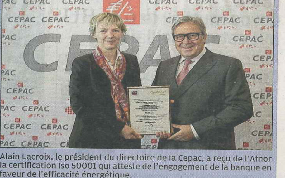 LA CEPAC CERTIFIÉE ISO 50001